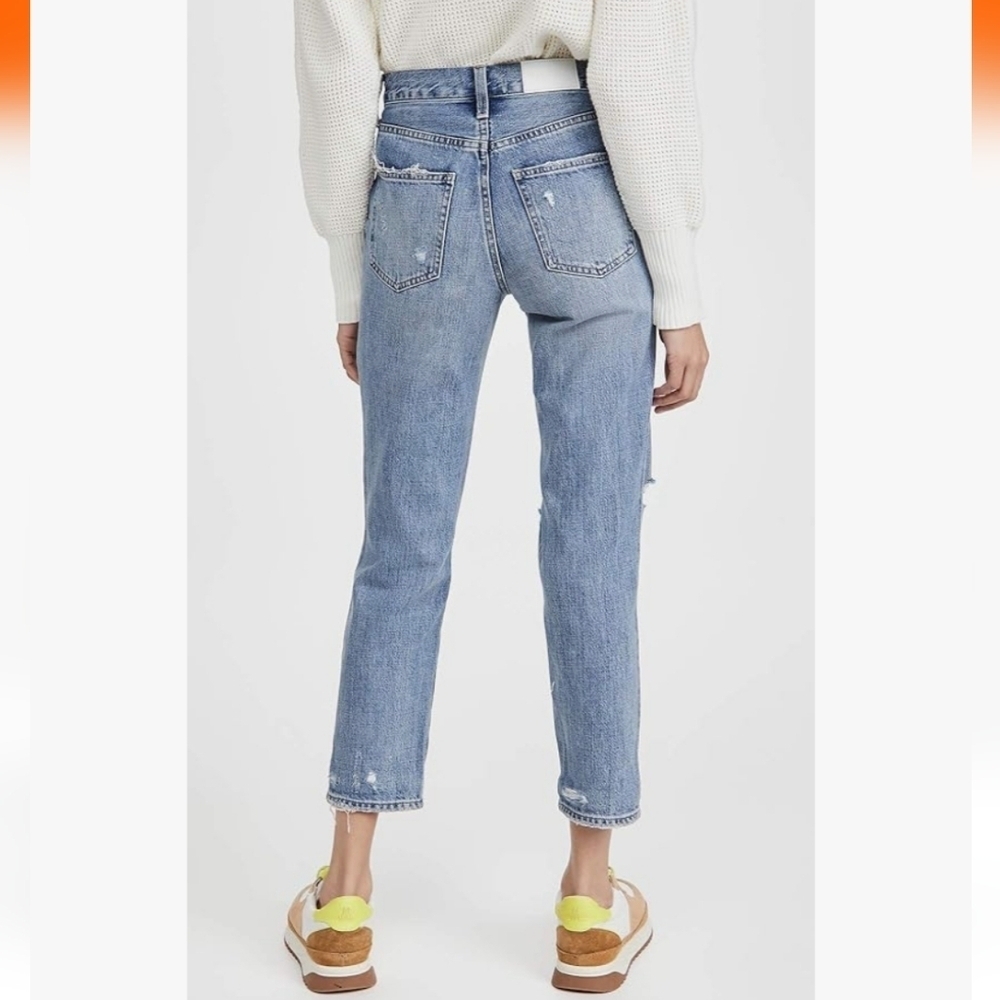 Pistola High-rise Straight Light Blue Distressed Ripped Women's Jeans sz 27/28. - Picture 4 of 16